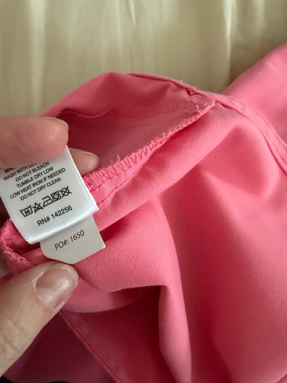 Figs Women's Mandarin Collar Scrub Top in Bright Pink - Picture 3 of 4